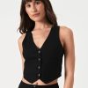 Women Rolla's Jeans Tops | Dallas Linen Vest - Black