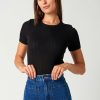 Women Rolla's Jeans Tees | Pointelle Tee - Black